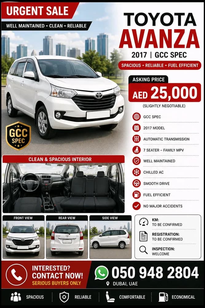Used Toyota Avanza G (1.5L) 2017